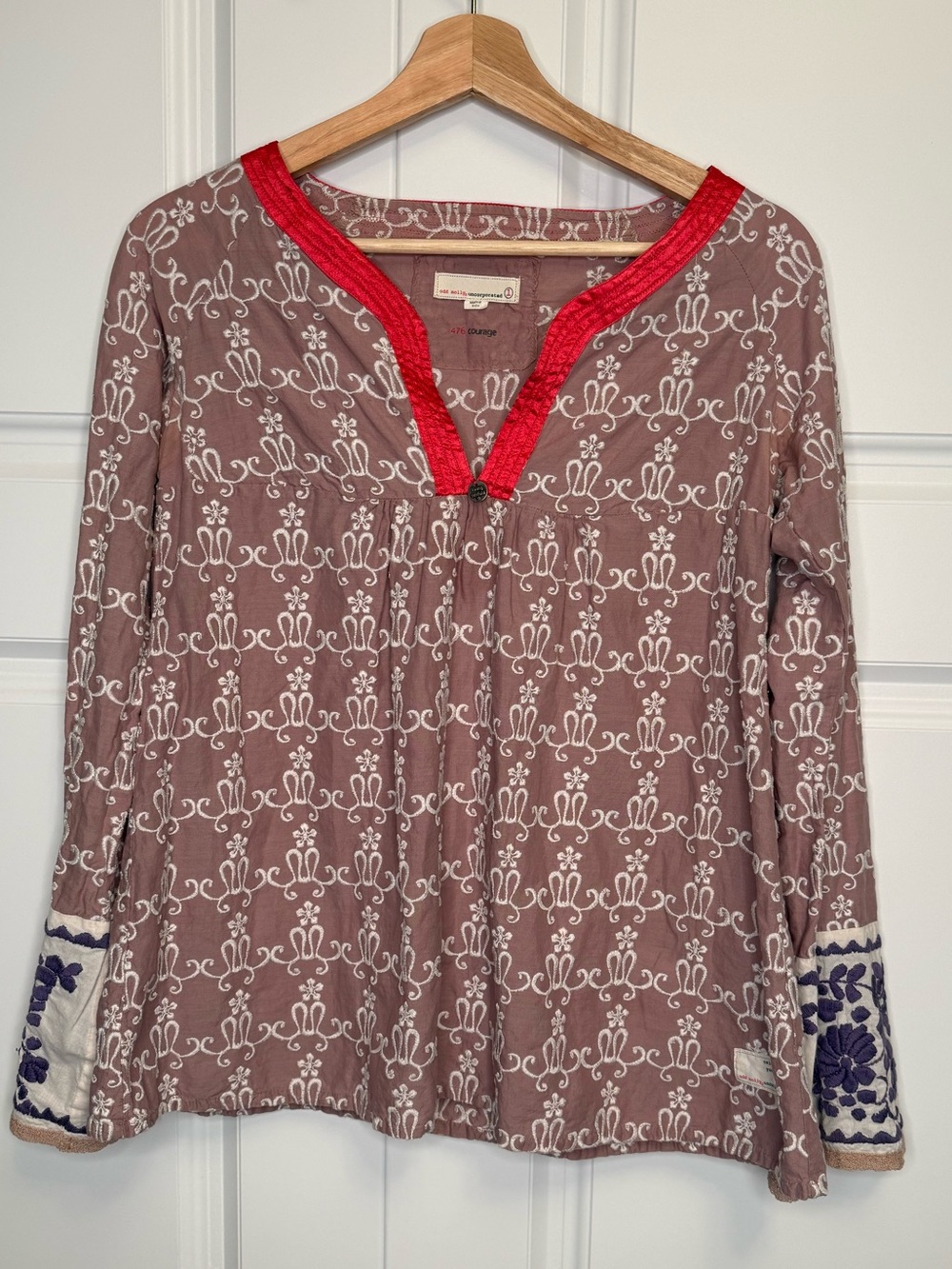 Vintage Odd Molly Anthropologie 476 Courage Embroidered Boho Top